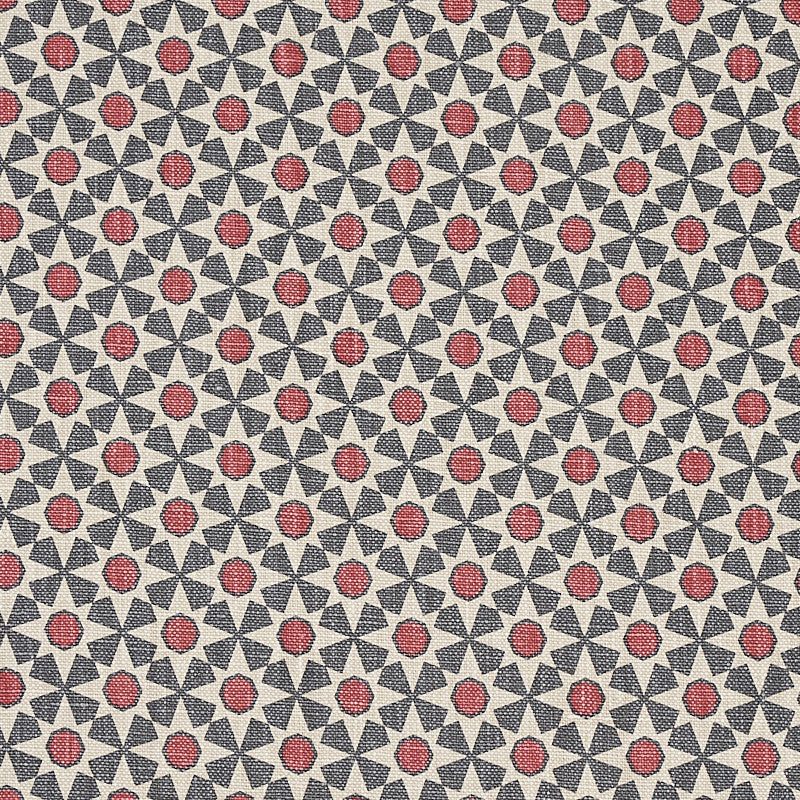 Serendipity Slate & Rouge 176424 by Schumacher Fabric Schumacher Fabric Serendipity Slate & Rouge 176424Fabric LINEN 100% CHINA </p><p>Repeat: H: HORZ. 1 1/2" (4CM) , V: VERT. 1 1/2" (4CM) 54 - Fabric Carolina -