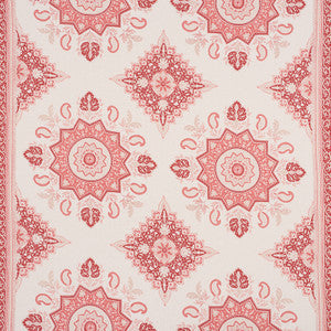 Schumacher Fabric Montecito Medallion Faded Red 176483