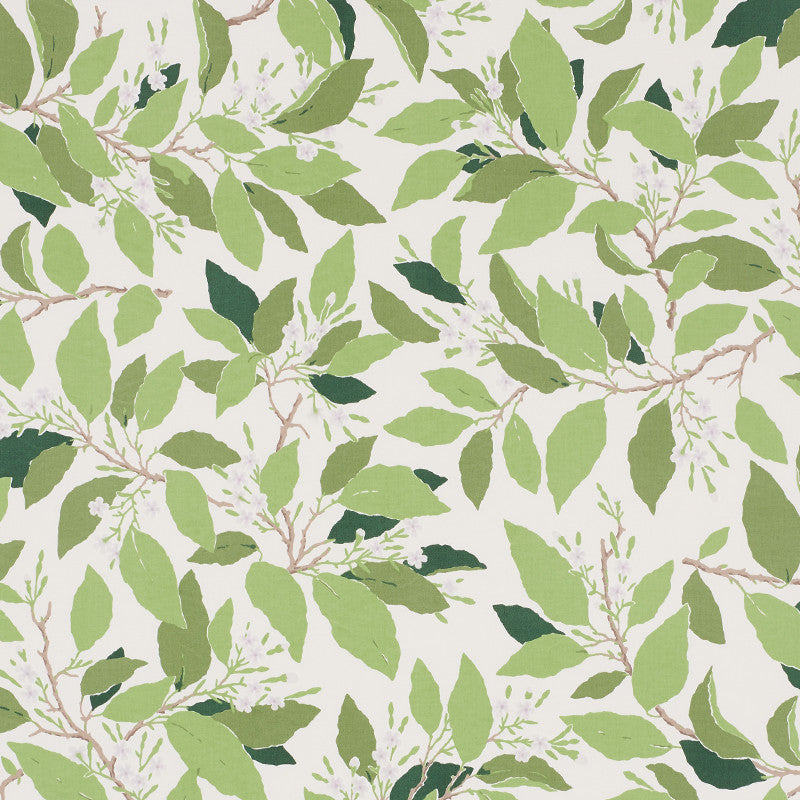 Dogwood Leaf Ivory 176520 by Schumacher Designer Fabric Miles-Redd 100% Cotton - Horizontal: 27 and Vertical: 32 54 - Swanky Fabrics -