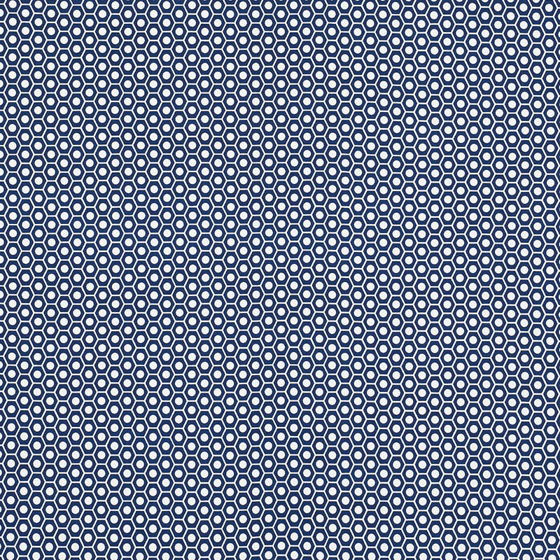 Queen B II Navy 176564 by Schumacher Designer Fabric Indooroutdoor-By-Studio-Bon 100% Acrylic Wyzenbeek 15,000 Horizontal: 1.25 and Vertical: 7/8- 54 - Swanky Fabrics -