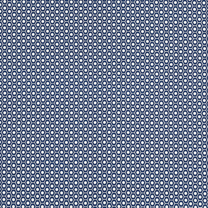 Queen B II Navy 176564 by Schumacher Designer Fabric Indooroutdoor-By-Studio-Bon 100% Acrylic Wyzenbeek 15,000 Horizontal: 1.25 and Vertical: 7/8- 54 - Swanky Fabrics -