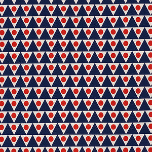 Schumacher Fabric Pennant Ii Navy & Red 176642