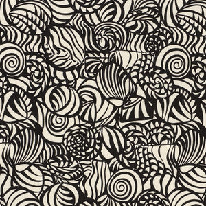 Schumacher Fabric Seashells Black 176681