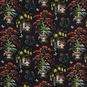 Schumacher Fabric Ming Vase Black 176730