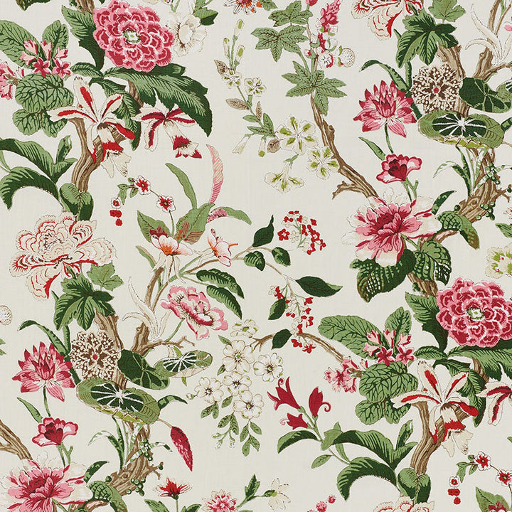Nymphaea Fuchsia 176761 by Schumacher Designer Fabric SCHUMACHER CLASSICS II LINEN 100% THAILAND </p><p>Repeat: Horizontal: 27" (69CM) and Vertical: 44 1/2" (113CM) 54 - Swanky Fabrics -