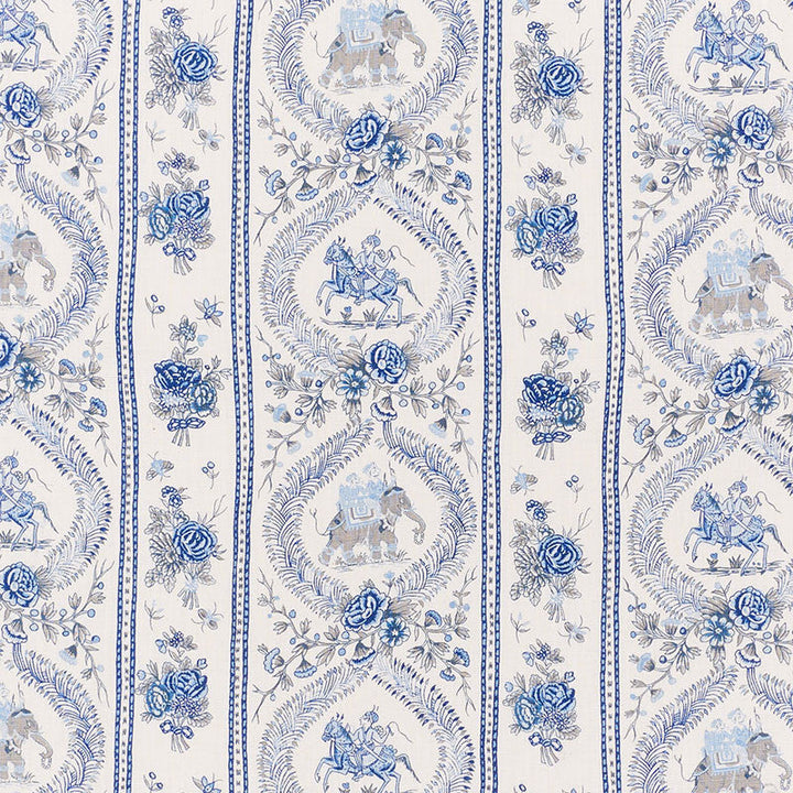 Kandula Blues 176801 by Schumacher Designer Fabric Schumacher-Classics 100% Linen - Horizontal: 18 and Vertical: 12 54.75 - Swanky Fabrics -