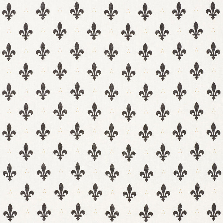 Fleur De Lis Charcoal 176962 by Schumacher Designer Fabric French-Revolution 100% Linen Wyzenbeek 15,000 Horizontal: 2 and Vertical: 2.5 54 - Swanky Fabrics -