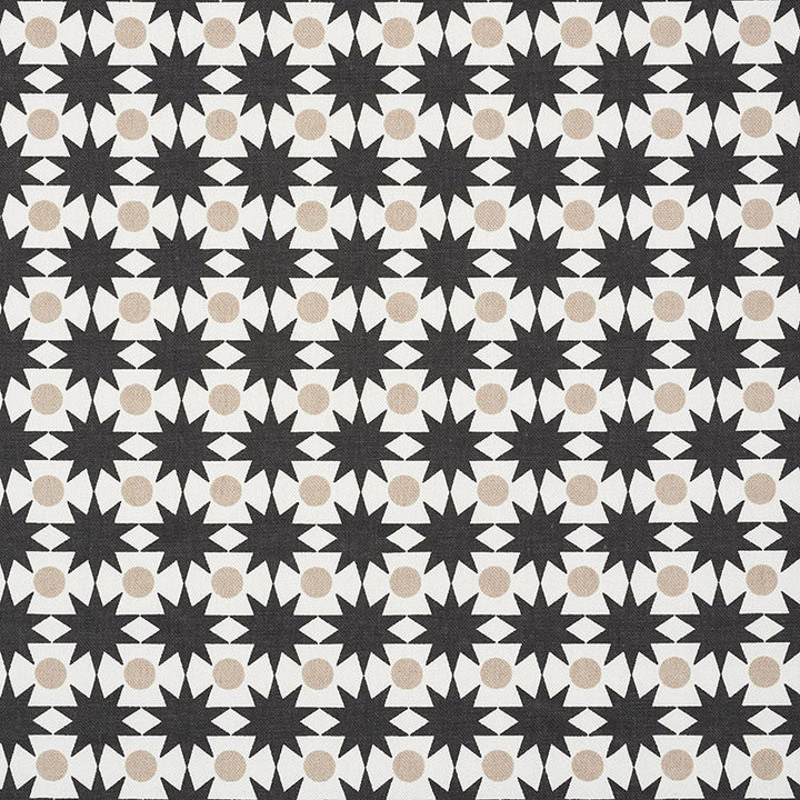 Cosmos Black & Sand 177063 by Schumacher Designer Fabric PRINTS BY STUDIO BON COTTON DUCK 100% TURKEY </p><p>Repeat: Horizontal: 1" (3CM) and Vertical: 1 1/4" (3CM) 54 - Swanky Fabrics -