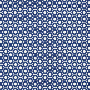 Schumacher Fabric Queen B Navy 177070