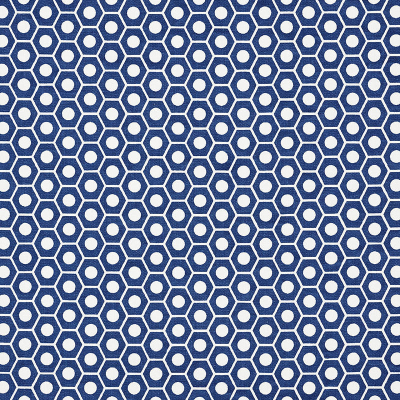 Queen B Navy 177070 by Schumacher Designer Fabric PRINTS BY STUDIO BON See Sample TURKEY HEAVY </p><p>Repeat: Horizontal: 1 1/4" (3CM) and Vertical: 3/4" (2CM) 54" (137CM) - Swanky Fabrics -