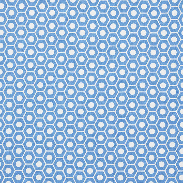Queen B French Blue 177076 by Schumacher Designer Fabric PRINTS BY STUDIO BON See Sample TURKEY HEAVY </p><p>Repeat: Horizontal: 1 1/4" (3CM) and Vertical: 3/4" (2CM) 54" (137CM) - Swanky Fabrics -