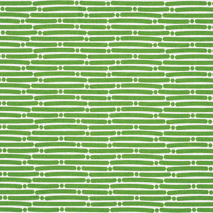 Dot Dash Green 177102 by Schumacher Designer Fabric Prints-By-Studio-Bon 100% Cotton - Horizontal: 9 and Vertical: 1.5 53.75 - Swanky Fabrics -