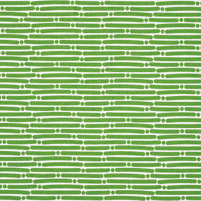 Dot Dash Green 177102 by Schumacher Designer Fabric PRINTS BY STUDIO BON See Sample TURKEY HEAVY </p><p>Repeat: Horizontal: 9" (23CM) and Vertical: 1 1/2" (4CM) 53 3/4" (137CM) - Swanky Fabrics -