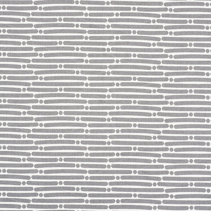 Dot Dash Grey 177104 by Schumacher Designer Fabric Prints-By-Studio-Bon 100% Cotton - Horizontal: 9 and Vertical: 1.5 53.75 - Swanky Fabrics -