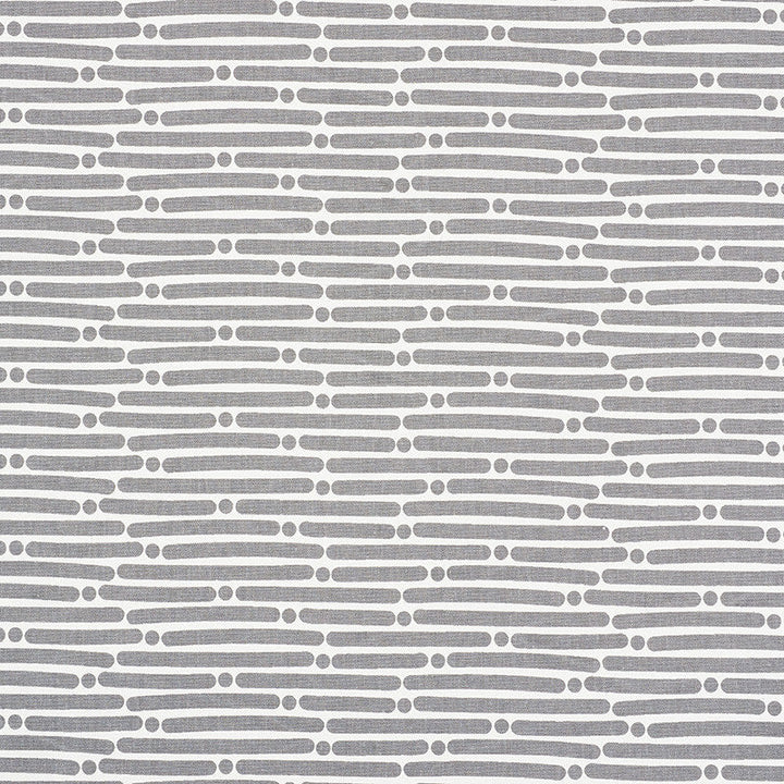Dot Dash Grey 177104 by Schumacher Designer Fabric Prints-By-Studio-Bon 100% Cotton - Horizontal: 9 and Vertical: 1.5 53.75 - Swanky Fabrics -