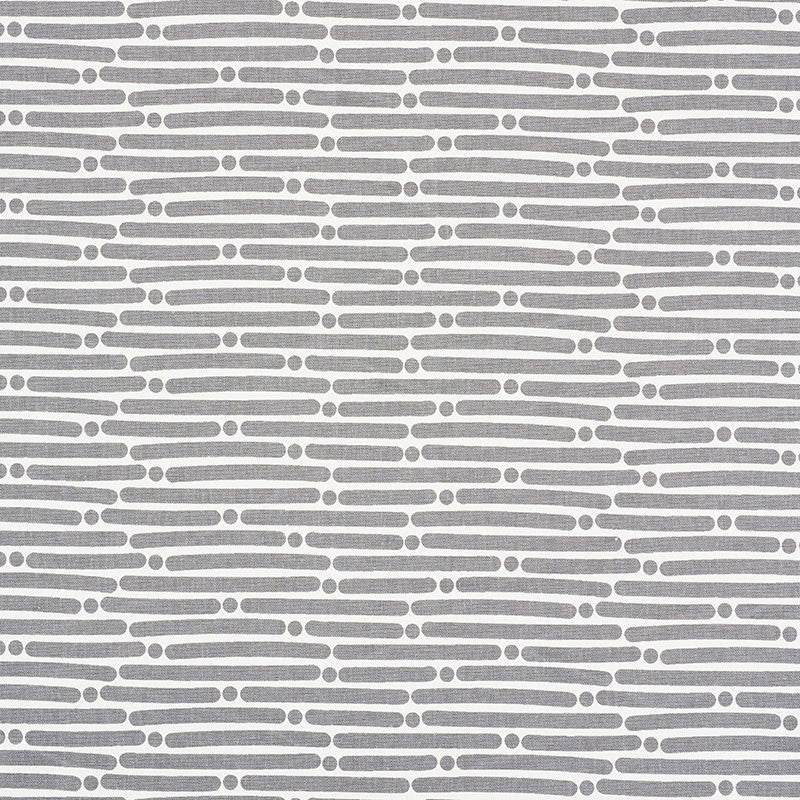 Dot Dash Grey 177104 by Schumacher Fabric Schumacher Fabric Dot Dash Grey 177104Fabric COTTON DUCK 100% TURKEY </p><p>Repeat: H: HORZ. 9" (23CM) , V: VERT. 1 1/2" (4CM) 53.75 - Fabric Carolina -