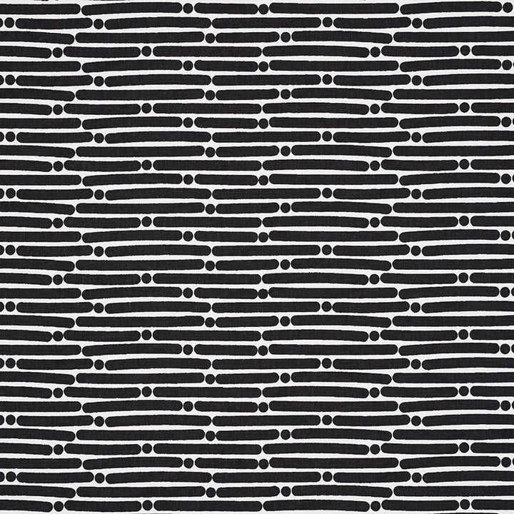 Dot Dash Black 177105 by Schumacher Designer Fabric PRINTS BY STUDIO BON COTTON DUCK 100% TURKEY </p><p>Repeat: Horizontal: 9" (23CM) and Vertical: 1 1/2" (4CM) 53.75 - Swanky Fabrics -