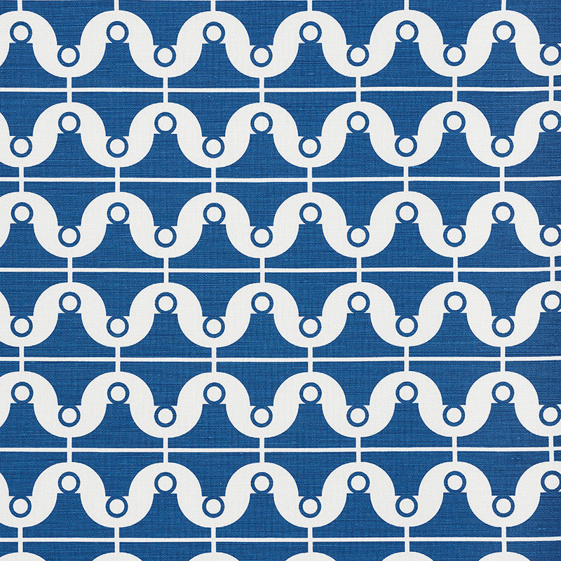 London Bridge Blue 177130 by Schumacher Designer Fabric Prints-By-Studio-Bon 55% Linen, 45% Cotton - Horizontal: 3.5 and Vertical: 6.5 54 - Swanky Fabrics -