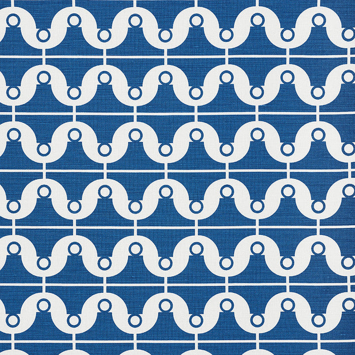 London Bridge Blue 177130 by Schumacher Designer Fabric Prints-By-Studio-Bon 55% Linen, 45% Cotton - Horizontal: 3.5 and Vertical: 6.5 54 - Swanky Fabrics -