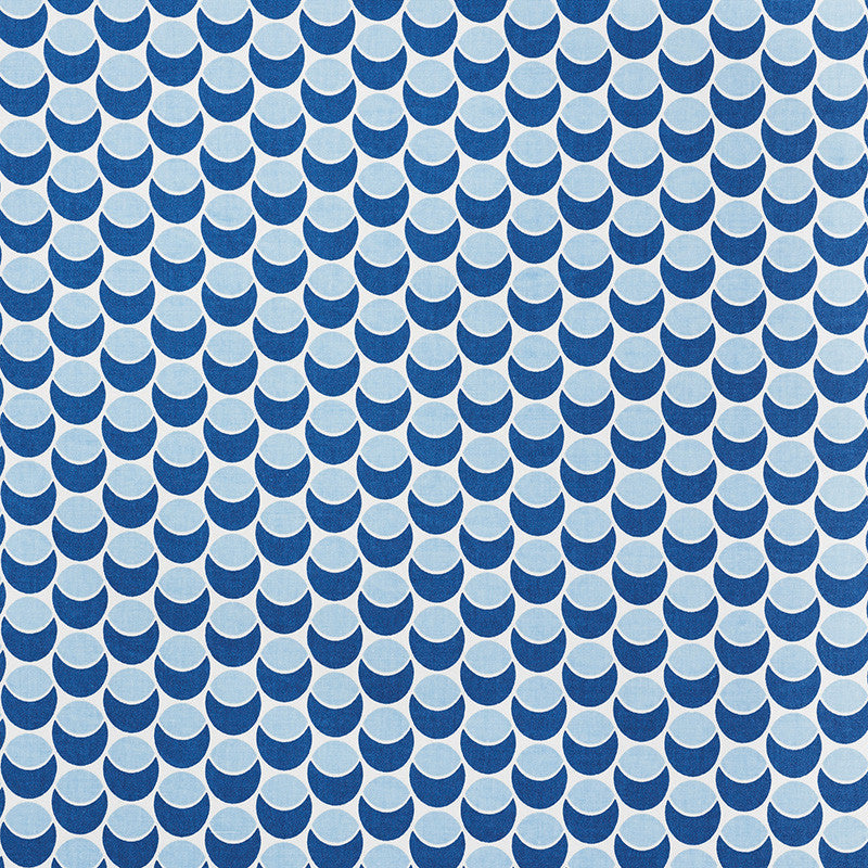 Buds Navy & Sky 177150 by Schumacher Designer Fabric Prints-By-Studio-Bon 100% Cotton - Horizontal: 2.5 and Vertical: 1.5 54 - Swanky Fabrics -