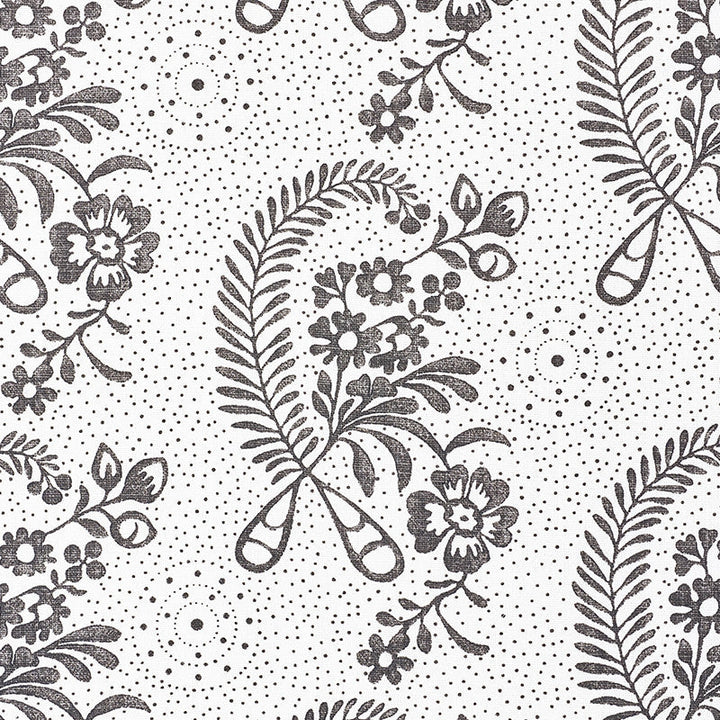 Millicent Blackwork 177211 by Schumacher Designer Fabric Vogue-Living 100% Linen Martindale 20,000 Horizontal: 13.25 and Vertical: 10.125 54 - Swanky Fabrics -