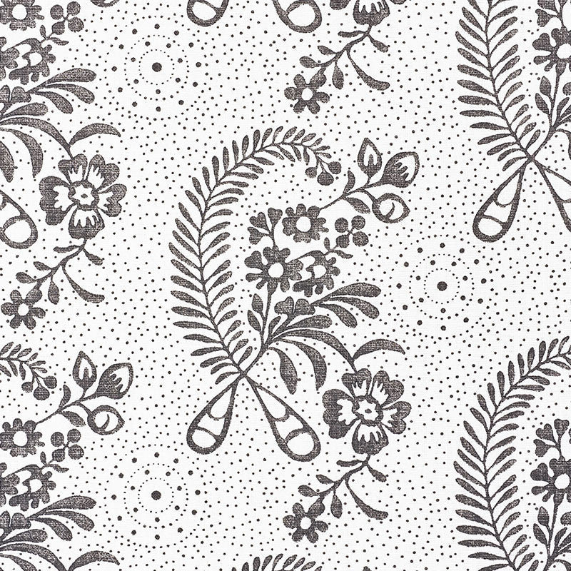 Millicent Blackwork 177211 by Schumacher Designer Fabric VOGUE LIVING See Sample THAILAND MEDIUM DUTY </p><p>Repeat: Horizontal: 13 1/4" (34CM) and Vertical: 10 1/8" (26CM) 54" (137CM) - Swanky Fabrics -