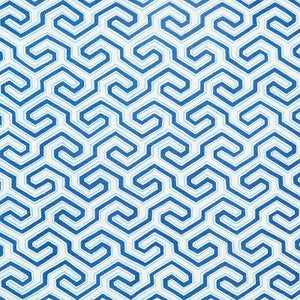 Schumacher Fabric Ming Fret Print Blue 177280