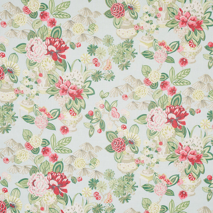 Bouquet Chinois Sky 177292 by Schumacher Fabric Schumacher Fabric Bouquet Chinois Sky 177292Fabric LINEN 100% THAILAND </p><p>Repeat: H: HORZ. 26 1/2" (67CM) , V: VERT. 30" (76CM) 54 - Fabric Carolina -