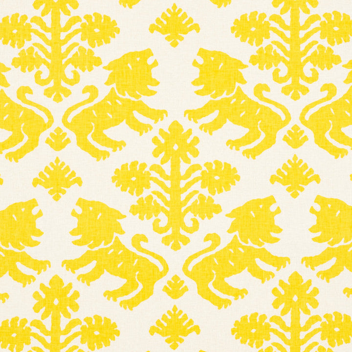 Regalia Yellow 177301 by Schumacher Designer Fabric Schumacher-Classics 55% Linen, 45% Cotton Wyzenbeek 15,000 Horizontal: 18 and Vertical: 22.25 53.5 - Swanky Fabrics -