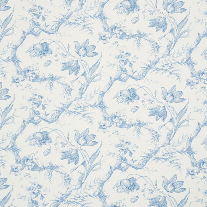 Toile De Fleurs Delft 177400 by Schumacher Designer Fabric SCHUMACHER CLASSICS See Sample FRANCE MEDIUM DUTY </p><p>Repeat: Horizontal: 26 3/4" (68CM) and Vertical: 13 5/8" (35CM) 54" (137CM) - Swanky Fabrics -
