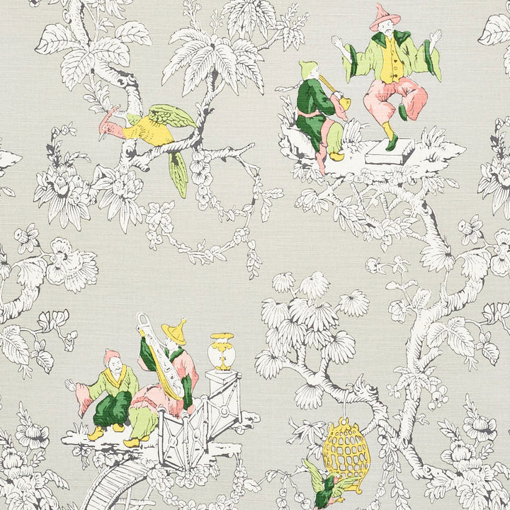Chinoiserie Moderne Soft Grey 177421 by Schumacher Designer Fabric SCHUMACHER CLASSICS LINEN 55% COTTON 45% BELGIUM WYZENBEEK 15,000 </p><p>Repeat: Horizontal: 27" (69CM) and Vertical: 35 3/4" (91CM) 54 - Swanky Fabrics -