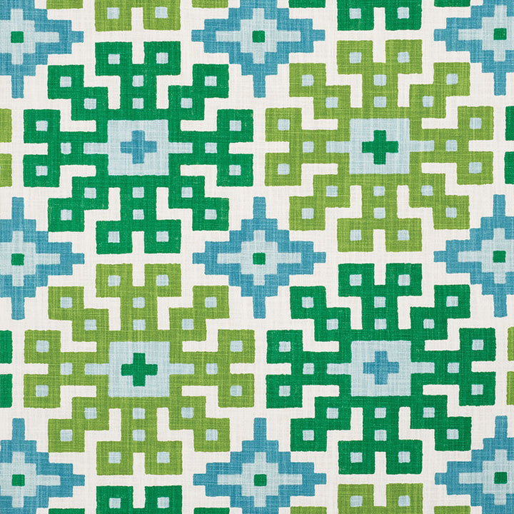 Palmetto Print Lagoon 177450 by Schumacher Fabric Schumacher Fabric Palmetto Print Lagoon 177450Fabric COTTON 100% ISRAEL </p><p>Repeat: H: HORZ. 26 3/4" (68CM) , V: VERT. 25 1/4" (64CM) 54 - Fabric Carolina -