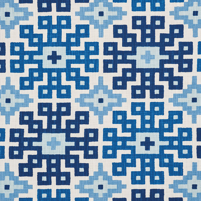 Palmetto Print Ocean 177451 by Schumacher Fabric Schumacher Fabric Palmetto Print Ocean 177451Fabric COTTON 100% ISRAEL </p><p>Repeat: H: HORZ. 26 3/4" (68CM) , V: VERT. 25 1/4" (64CM) 54 - Fabric Carolina -