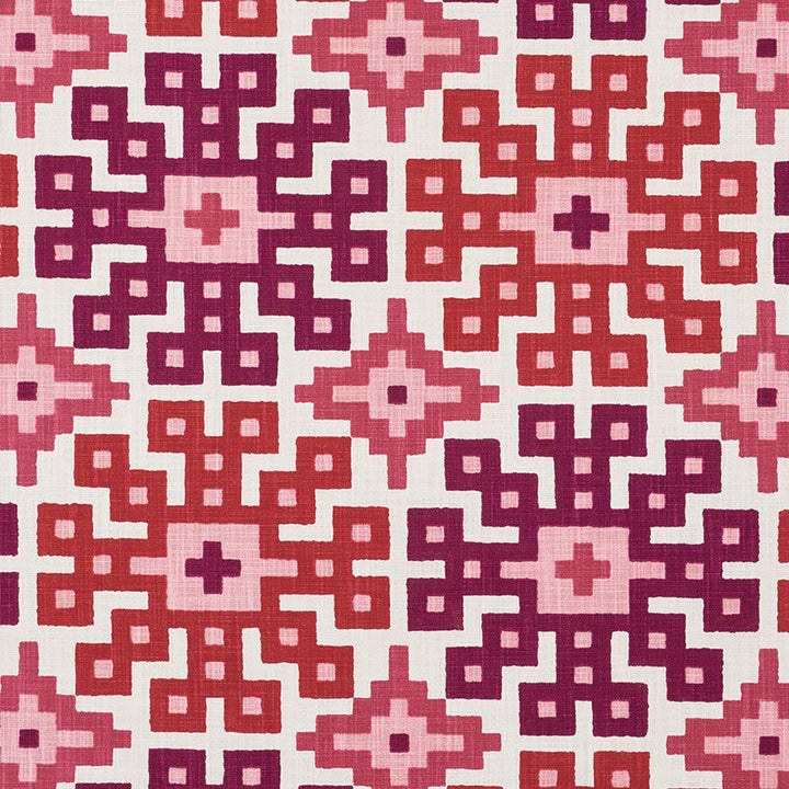Palmetto Print Valentine 177452 by Schumacher Fabric Schumacher Fabric Palmetto Print Valentine 177452Fabric COTTON 100% ISRAEL </p><p>Repeat: H: HORZ. 26 3/4" (68CM) , V: VERT. 25 1/4" (64CM) 54 - Fabric Carolina -
