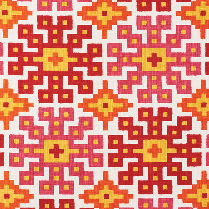 Palmetto Print Tropical 177453 by Schumacher Designer Fabric HAPPY TOGETHER See Sample ISRAEL - </p><p>Repeat: Horizontal: 26 3/4" (68CM) and Vertical: 25 1/4" (64CM) 54" (137CM) - Swanky Fabrics -