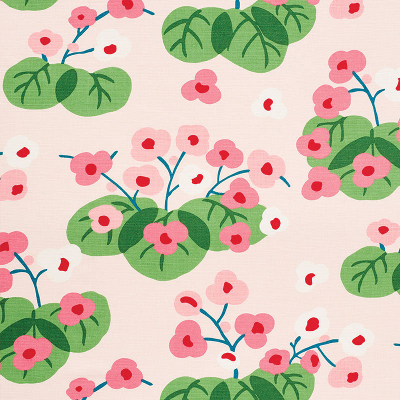 Saku Pink 177480 by Schumacher Designer Fabric PRINT HAPPY See Sample UNITED KINGDOM - </p><p>Repeat: Horizontal: 23 1/2" (60CM) and Vertical: 27" (69CM) 55 1/4" (140CM) - Swanky Fabrics -