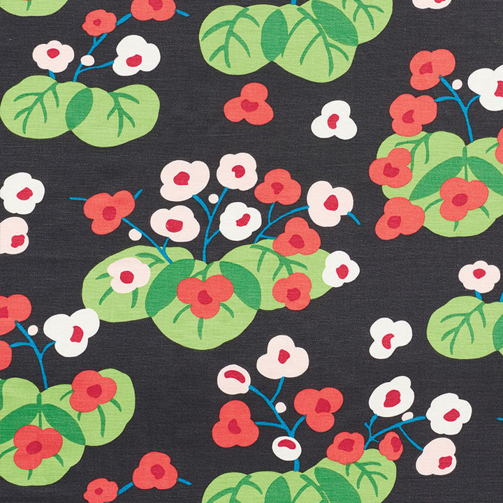 Saku Soft Black 177482 by Schumacher Designer Fabric PRINT HAPPY See Sample UNITED KINGDOM - </p><p>Repeat: Horizontal: 23 1/2" (60CM) and Vertical: 27" (69CM) 55 1/4" (140CM) - Swanky Fabrics -