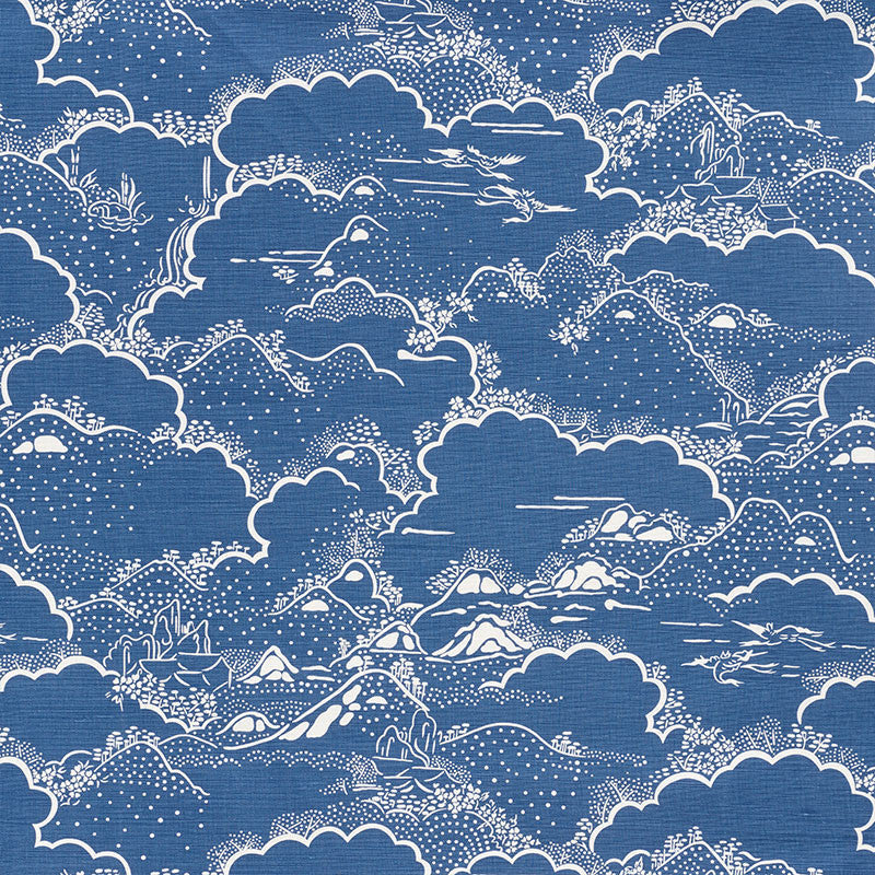 Kumo Village Blue 177520 by Schumacher Fabric Schumacher Fabric Kumo Village Blue 177520Fabric LINEN 55% BELGIUM </p><p>Repeat: H: HORZ. 27" (69CM) , V: VERT. 24 1/2" (62CM) 54.25 - Fabric Carolina -