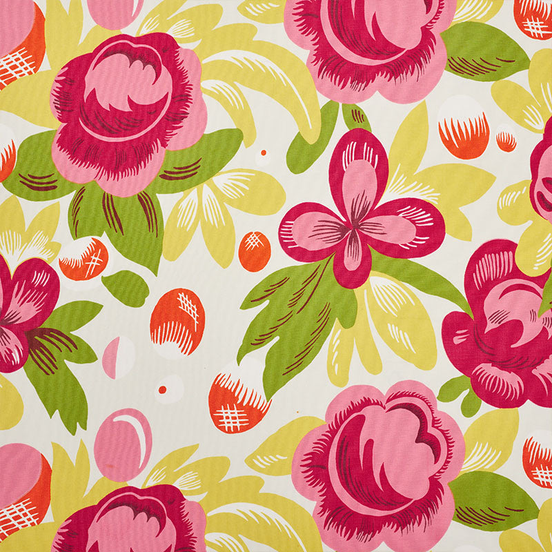 Juin Poppy & Yellow 177531 by Schumacher Fabric Schumacher Fabric Juin Poppy & Yellow 177531Fabric COTTON 100% THAILAND </p><p>Repeat: H: HORZ. 27" (69CM) , V: VERT. 15 1/2" (39CM) 54.25 - Fabric Carolina -