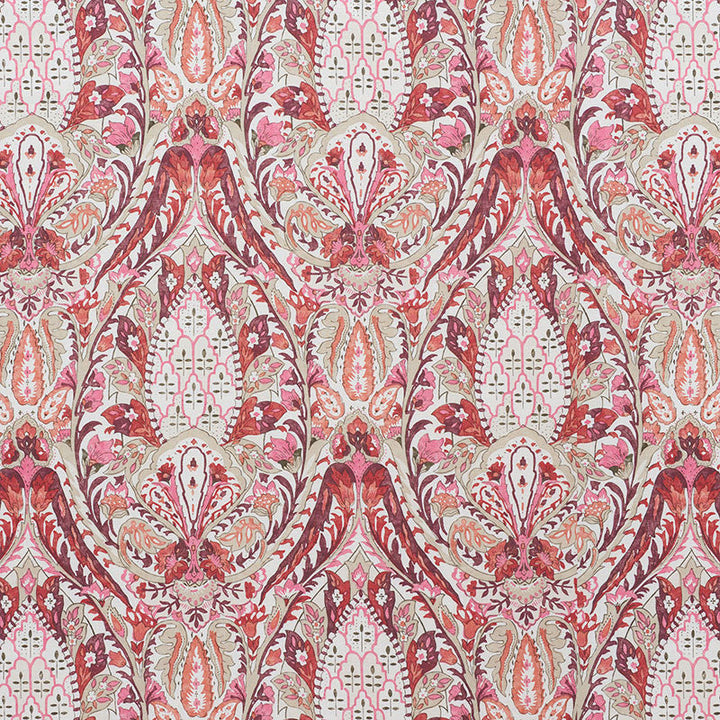 Layla Paisley Plum & Pink 177672 by Schumacher Designer Fabric OTTOMAN CHIC See Sample UNITED KINGDOM - </p><p>Repeat: Horizontal: 17 3/4" (45CM) and Vertical: 34 1/2" (88CM) 53 1/2" (136CM) - Swanky Fabrics -