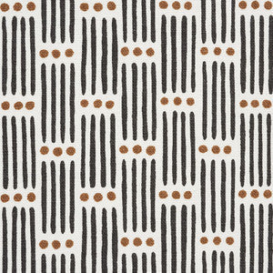 Schumacher Fabric Dotted Stripe Carbon 177710