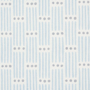 Schumacher Fabric Dotted Stripe Sky 177711