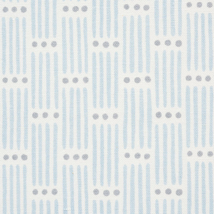 Dotted Stripe Sky 177711 by Schumacher Designer Fabric ESSENTIALS: SMALL-SCALE PRINTS See Sample TURKEY HEAVY DUTY </p><p>Repeat: Horizontal: 1" (3CM) and Vertical: 1 1/2" (4CM) 54" (137CM) - Swanky Fabrics -