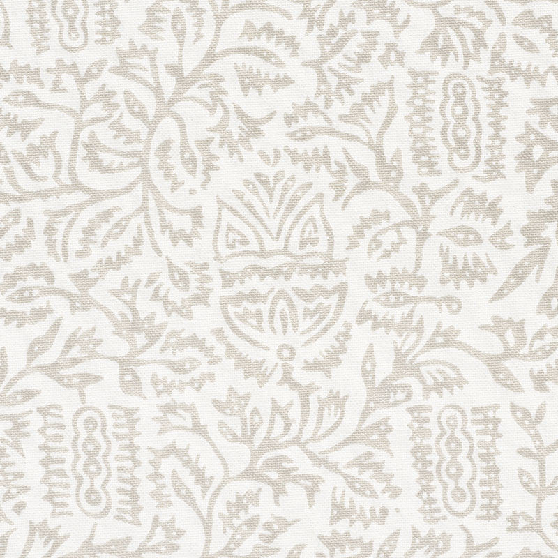 Morris Taupe 177771 by Schumacher Designer Fabric ESSENTIALS: SMALL-SCALE PRINTS COTTON 100% TURKEY WYZENBEEK 15,000 </p><p>Repeat: Horizontal: 9" (23CM) and Vertical: 8 1/2" (22CM) 54.5 - Swanky Fabrics -