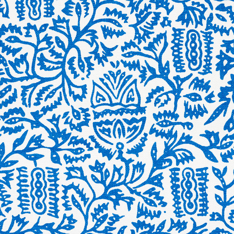 Morris Blue 177773 by Schumacher Designer Fabric Essentials-Smallscale-Prints 100% Cotton Wyzenbeek 15,000 Horizontal: 9 and Vertical: 8.5 54.5 - Swanky Fabrics -