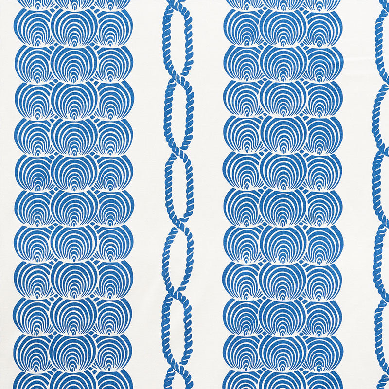 Coralline Blue 177780 by Schumacher Designer Fabric NAUTILUS See Sample UNITED STATES OF AMERICA MEDIUM DUTY </p><p>Repeat: Horizontal: 35 3/4" (91CM) and Vertical: 25" (64CM) 54" (137CM) - Swanky Fabrics -