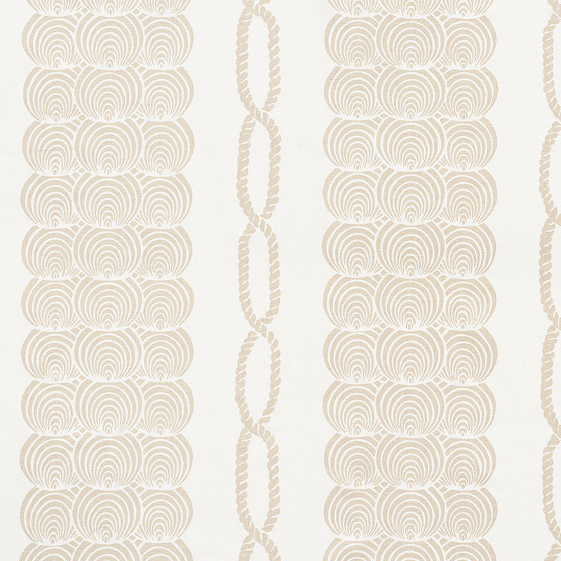 Coralline Sand 177781 by Schumacher Designer Fabric NAUTILUS See Sample UNITED STATES OF AMERICA MEDIUM DUTY </p><p>Repeat: Horizontal: 35 3/4" (91CM) and Vertical: 25" (64CM) 54" (137CM) - Swanky Fabrics -