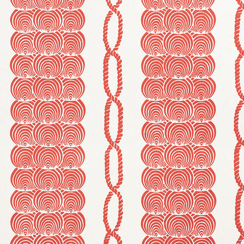 Coralline Red 177783 by Schumacher Designer Fabric NAUTILUS LINEN 55% COTTON 45% UNITED STATES OF AMERICA WYZENBEEK 15,000 </p><p>Repeat: Horizontal: 35 3/4" (91CM) and Vertical: 25" (64CM) 54 - Swanky Fabrics -