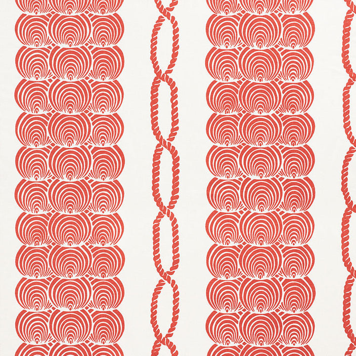 Coralline Red 177783 by Schumacher Designer Fabric NAUTILUS LINEN 55% COTTON 45% UNITED STATES OF AMERICA WYZENBEEK 15,000 </p><p>Repeat: Horizontal: 35 3/4" (91CM) and Vertical: 25" (64CM) 54 - Swanky Fabrics -