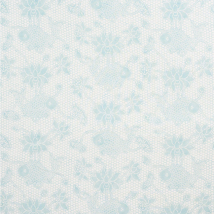 Lotus Batik Mineral 177791 by Schumacher Designer Fabric NAUTILUS See Sample ITALY - </p><p>Repeat: Horizontal: 26" (66CM) and Vertical: 24 1/2" (62CM) 55" (140CM) - Swanky Fabrics -